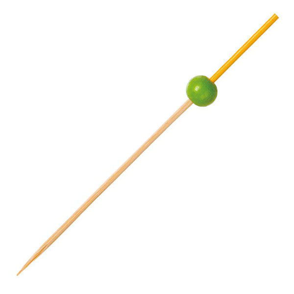 萬洋 竹串 綾珠かんざし串 100本入 12cm 黄緑 18259D 1ケース(1個)（直送品）
