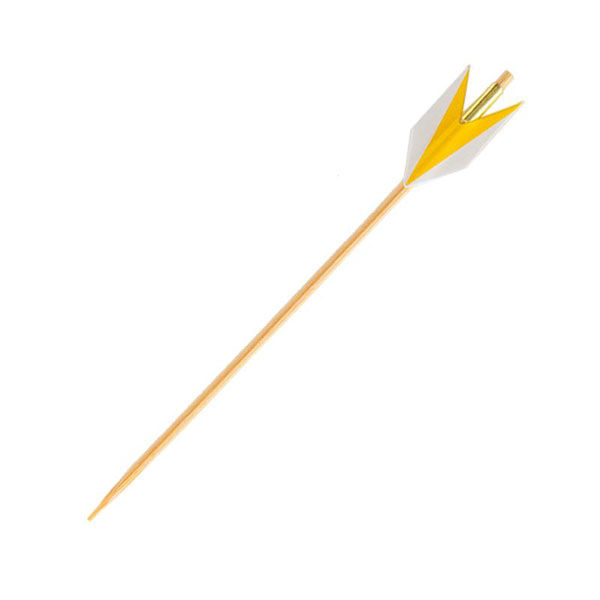 萬洋 竹串 矢羽根串(並・黄) 9cm 100本入 18263C 1ケース(1個)（直送品）