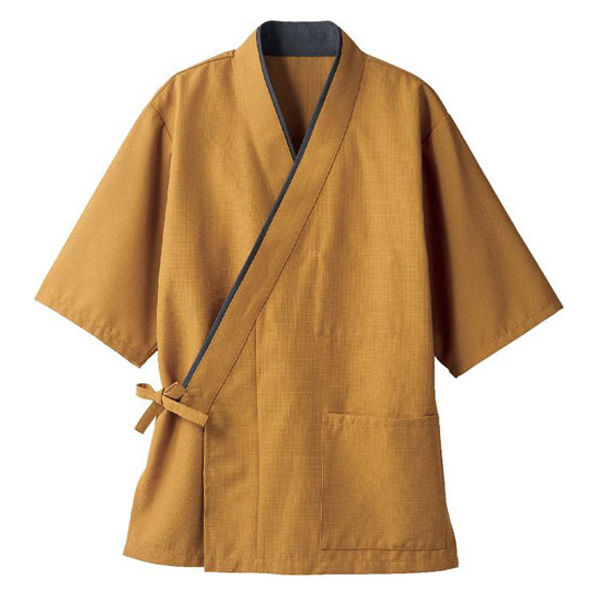 住商モンブラン 作務衣 3-522_M はっぴ 兼用 7分袖 芥子/墨 M 1ケース(1個)（直送品）