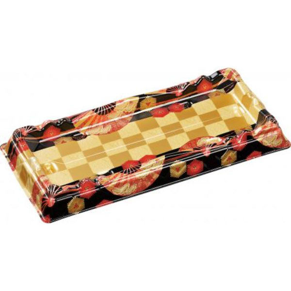 エフピコ 寿司桶 氷河桶33-15PT扇市松金 52013312 1ケース(300個(50個×6))（直送品）