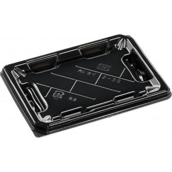 エフピコ 寿司容器 麗角 2-3S 黒 54035203 1ケース(800個(50個×16))（直送品）