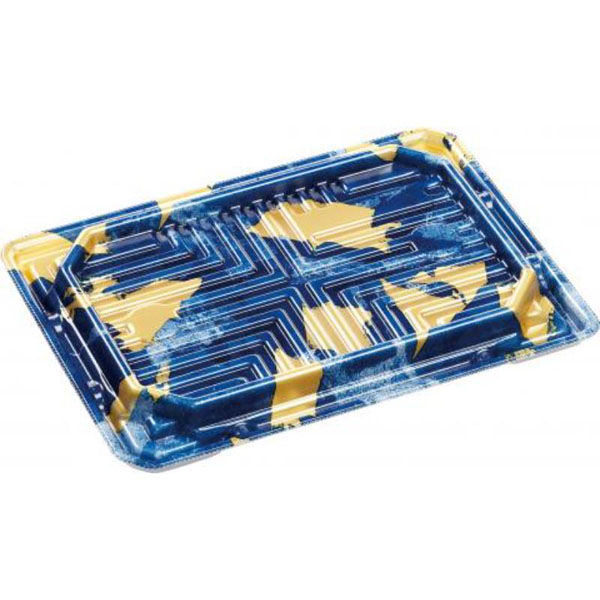 エフピコ 刺身容器 涼角 24-17 れん石青 55012417 1ケース(600個(50個×12))（直送品）