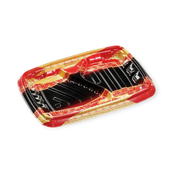 エフピコ 弁当容器 MSDレイア24-17-1 麻おり赤 7E012441 1ケース(600個(50個×12))（直送品）