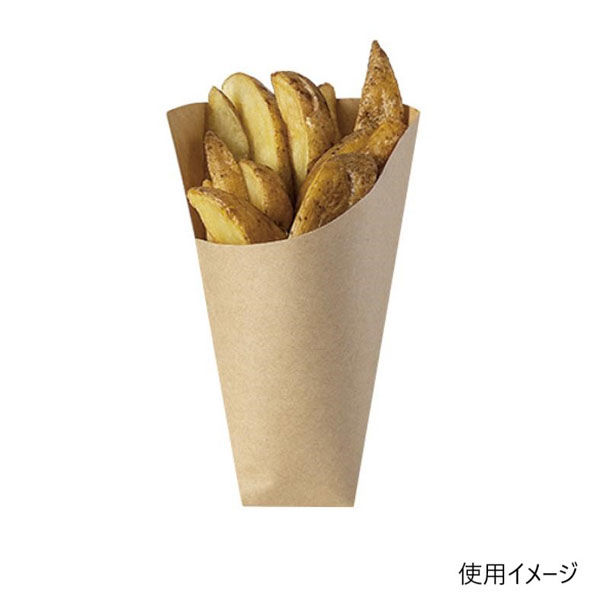 天満紙器 スナック袋 TSK05 ポテト03M無地 茶 8906507 1ケース(2000個(100個×20))（直送品）