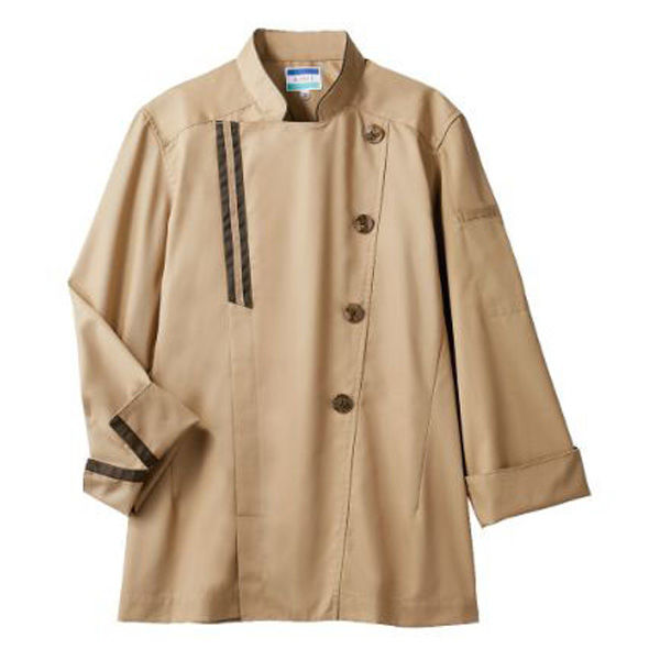 住商モンブラン BW6501-7_M コックコート 兼用 長袖 ベージュ/ブラウン M 1ケース(1個)（直送品）