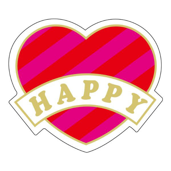 ヒカリ紙工 SMラベルK-9003(HAPPYハート型) HK9003 1ケース(500個(1個×500))（直送品）