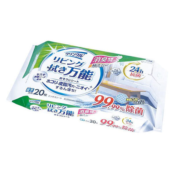 ウエットシート LD-602 クリンクル 24H抗菌 拭き掃除万能クリーナー(20枚) 1ケース(30個(1個×30))（直送品）
