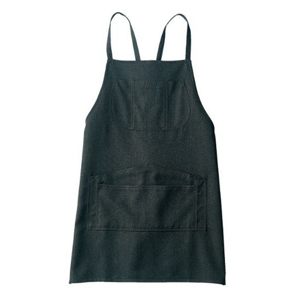 住商モンブラン 胸当てエプロン OV5004-8_F エプロン 兼用 チャコール フリーサイズ 1ケース(1個)（直送品）