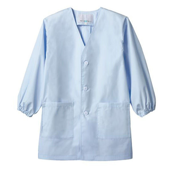 住商モンブラン PE111-6_1 シングル型給食衣 長袖 サックス 1号 1ケース(1個)（直送品）