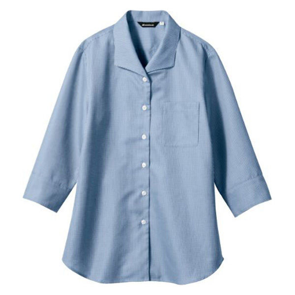住商モンブラン 七分袖シャツ WC2221-4_15 ブラウス レディス 7分袖 ブルーチェック 15号 1ケース(1個)（直送品）