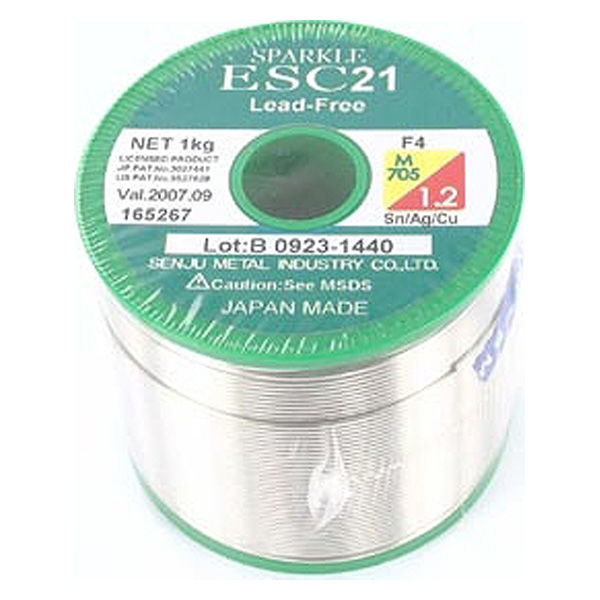 千住金属工業 鉛フリーはんだ 1.2mm 1kg巻き ESC21-F4-1.2 1個（直送品）