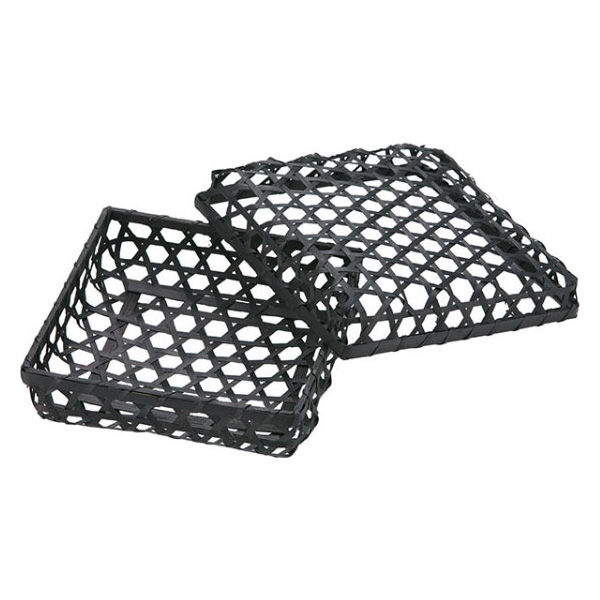 アサヒグリーン 竹かご 六ツ目正方フタ付