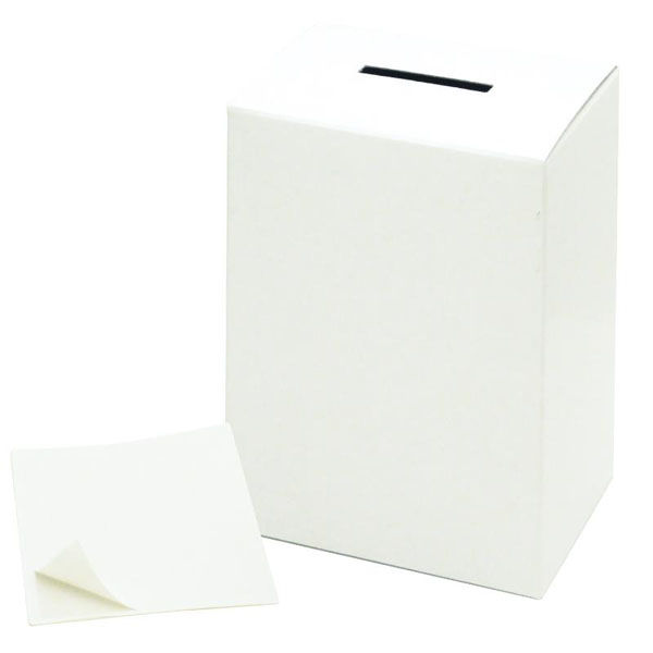 ササガワ イベント用品 37-8080 募金箱 底ボール紙付 白無地 1ケース(1個)（直送品）