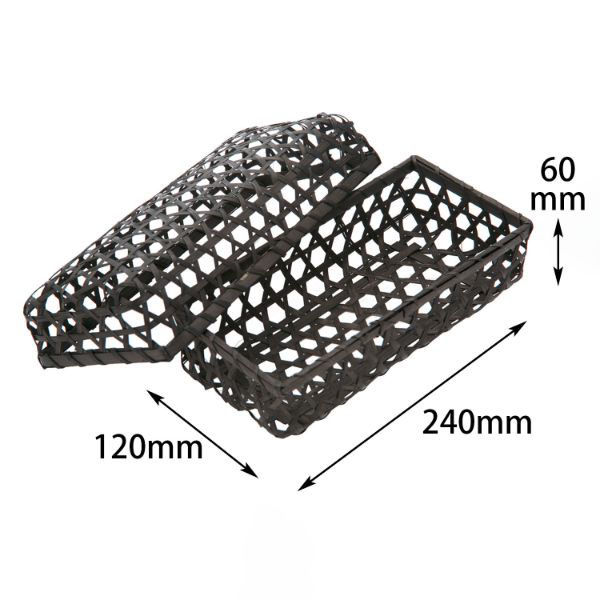 アサヒグリーン 装飾品 六ッ目長方被せフタ付 BK 3572 1ケース(100個(1個×100))（直送品）