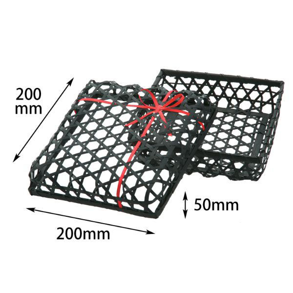 アサヒグリーン 装飾品 六ッ目正方フタ付 リボンBK 3568 1ケース(52個(1個×52))（直送品）