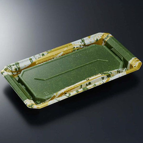 中央化学 寿司容器 HS澄板26-14 若草GN-BK 身 00115874 1袋(50個)（直送品）