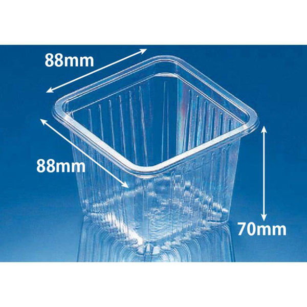 リスパック 透明カップ バイオ 88角 300 BS PABJ034 1ケース(1500個(50個×30))（直送品）
