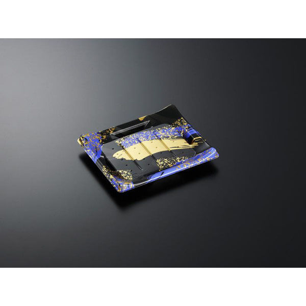 中央化学 寿司容器 HS 波ね皿 18-15 光琳BK-BK 身 00760388 1袋(50個)（直送品）
