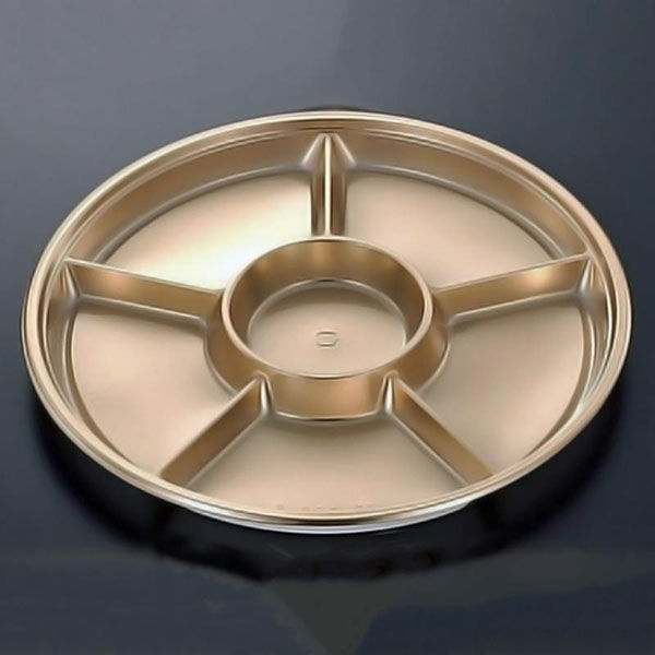 中央化学 オードブル容器 DX PD 丸38-6 G-BK 00778503 1袋(10個)（直送品）