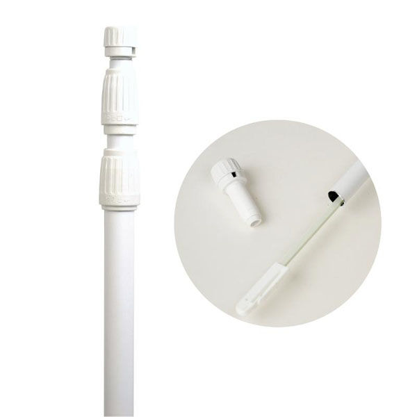 ササガワ 販促用品 40-6123 のぼり用ポール 3段伸縮式 白 1ケース(1個)（直送品）