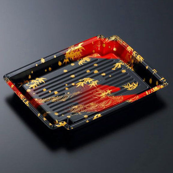 中央化学 刺身容器 CF かく鉢 22-17 竹霞R-BK 身 00303944 1袋(50個)（直送品）