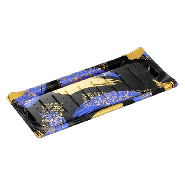 中央化学 寿司容器 HS 波ね皿 33-15 光琳BK-BK 身 00738453 1袋(50個)（直送品）