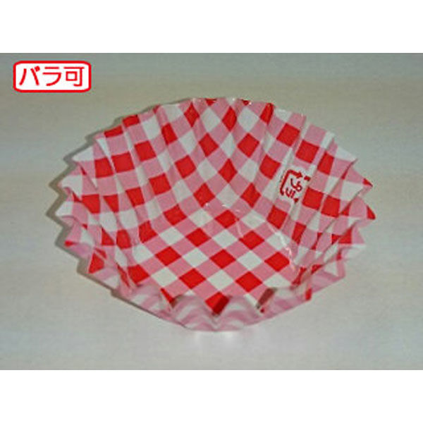 セイコー おかずカップ ラミケースOPP 6F チェック柄ピンク 500枚 00304275 1袋(1個)（直送品）