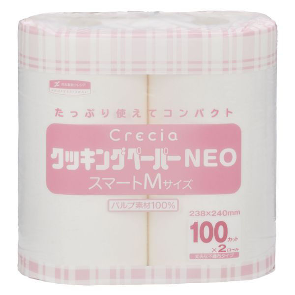 日本製紙クレシア クレシアクッキングペーパーNEOスマートMサイズ100カット2ロールクレシア 38770 1ケース(6個(1個×6))（直送品）