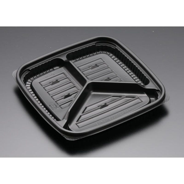 リスパック 惣菜容器 バイオデリカ H-APS500BN 仕切3黒 RHIH505 1袋(50個)（直送品）