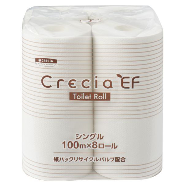 日本製紙クレシア トイレットペーパー クレシアEFトイレットロール 100m シングル 8ロール 10123 1ケース(8個(1個×8))（直送品）