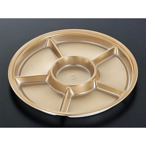 中央化学 オードブル容器 DX PD 丸32-6 G-BK 00778501 1袋(10個)（直送品）