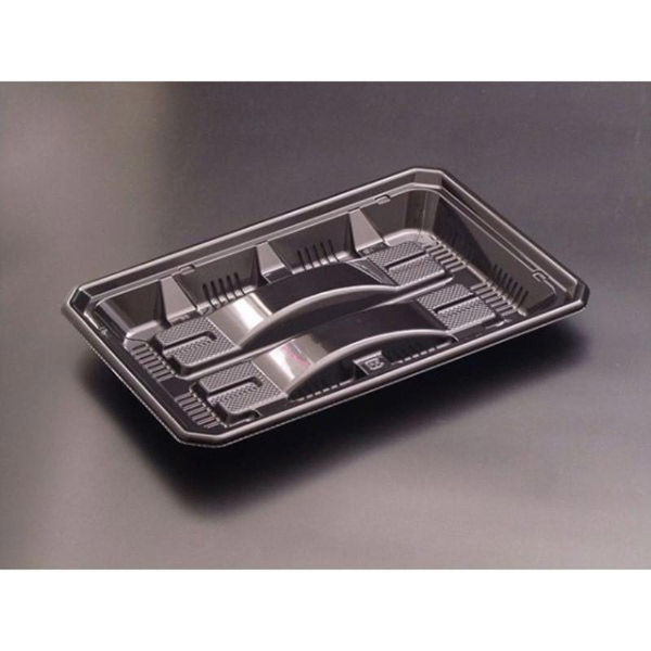 リスパック 鮮魚トレー バイオ 鮮やぎ 25-17T 黒 FATU562 1ケース(600個(50個×12))（直送品）