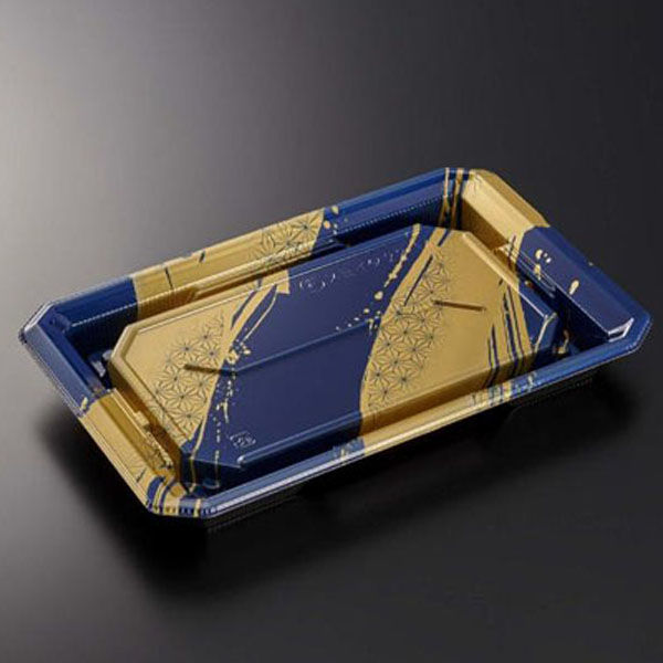 中央化学 寿司容器 HS澄板22-14 麻筆DB-BK 身 00114738 1ケース(600個(50個×12))（直送品）