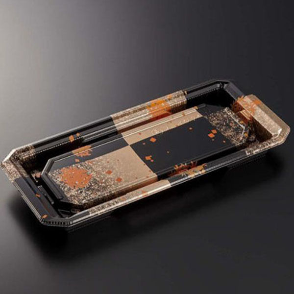 中央化学 寿司容器 HS澄板24-11 箔絵BK-BK 身 00115725 1ケース(800個(50個×16))（直送品）
