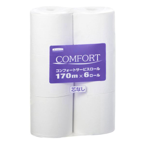 日本製紙クレシア トイレットペーパー コンフォート サービスロール 170m(芯なし)6ロール 11295 1ケース(8個(1個×8))（直送品）