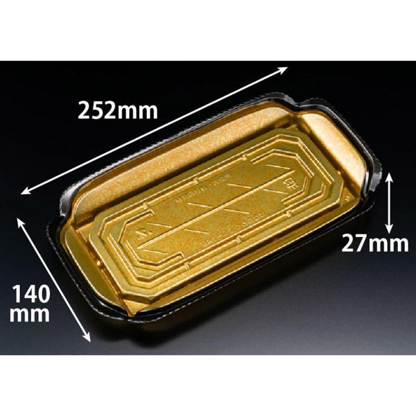 リスパック 刺身容器 バイオ 華ノ枠 25-14B 真打金 FHNW555 1ケース(600個(50個×12))（直送品）