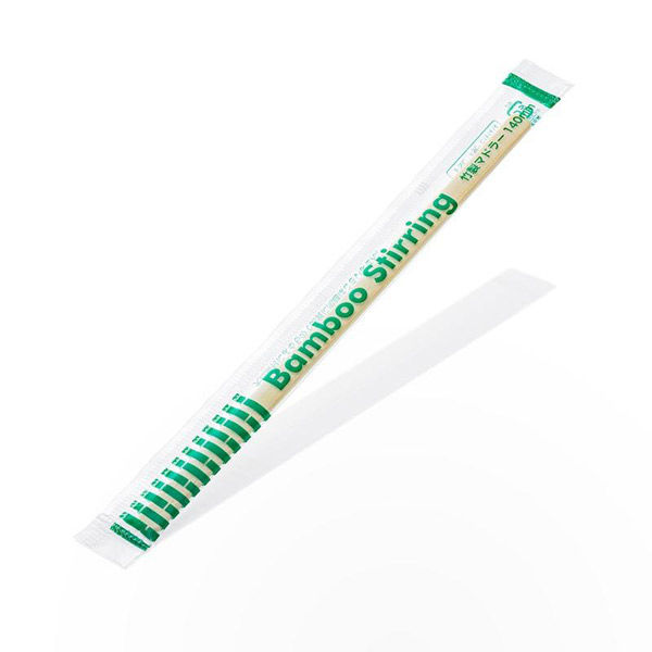 サンナップ ドリンク資材 完封竹製マドラー透明袋入 14cm 1000本 MDB1000P 1ケース(10個(1個×10))（直送品）