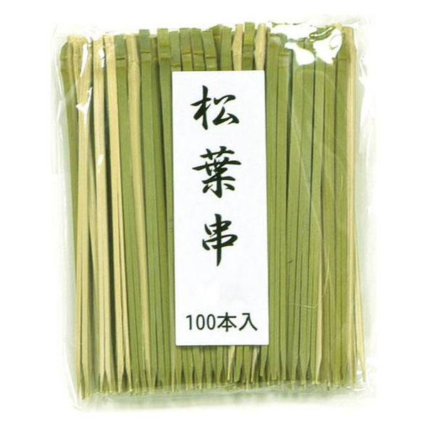 萬洋 竹串 松葉串(青) 8cm 100入 18900D 1ケース(10個(1個×10))（直送品）