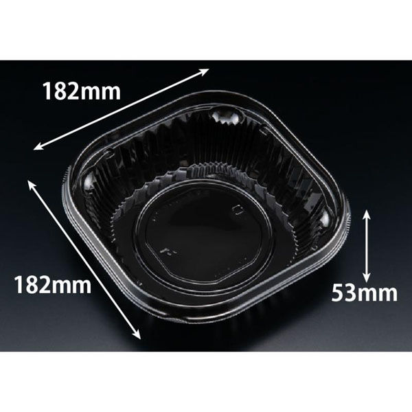 リスパック 冷麺容器 バイオ バッチリ 18-53B 黒 PBNA522 1袋(100個)（直送品）