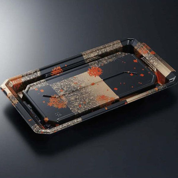中央化学 寿司容器 HS澄板26-14 箔絵BK-BK 身 00115858 1ケース(600個(50個×12))（直送品）