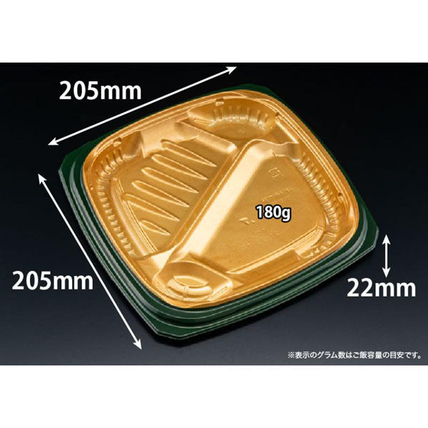 リスパック 弁当容器 バイオ マウント 21-21-1B カリリ金 RHHS605 1ケース(600個(50個×12))（直送品）