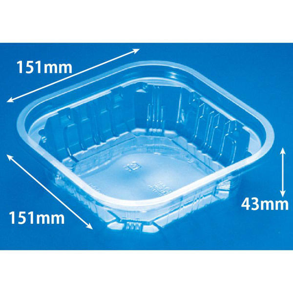 リスパック 透明カップ バイオ 150角 500BS PABW536 1ケース(600個(50個×12))（直送品）