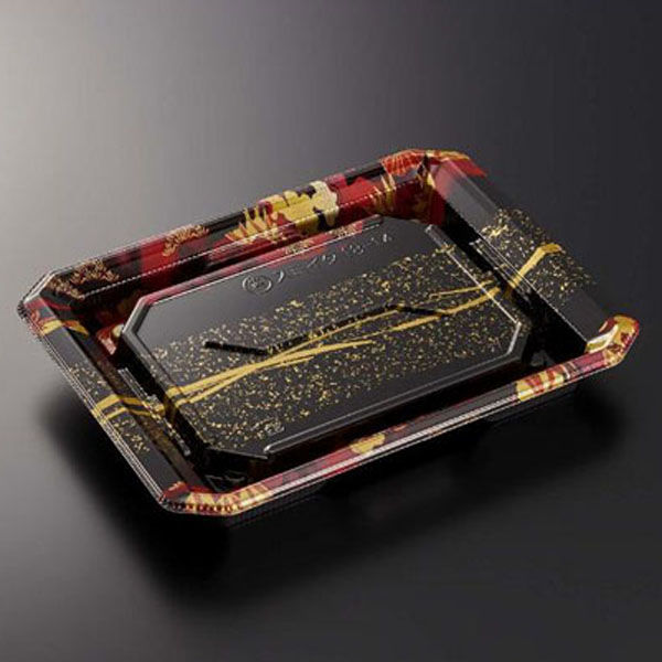 中央化学 寿司容器 HS澄板18-14 一陣R-BK 身 00114467 1ケース(800個(50個×16))（直送品）