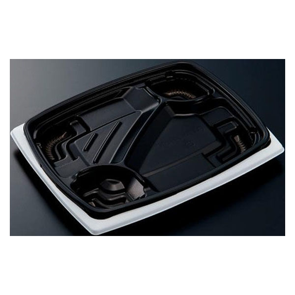 中央化学 弁当容器 CTリル 24-20C 黒白 身 00627814 1袋(50個)（直送品）