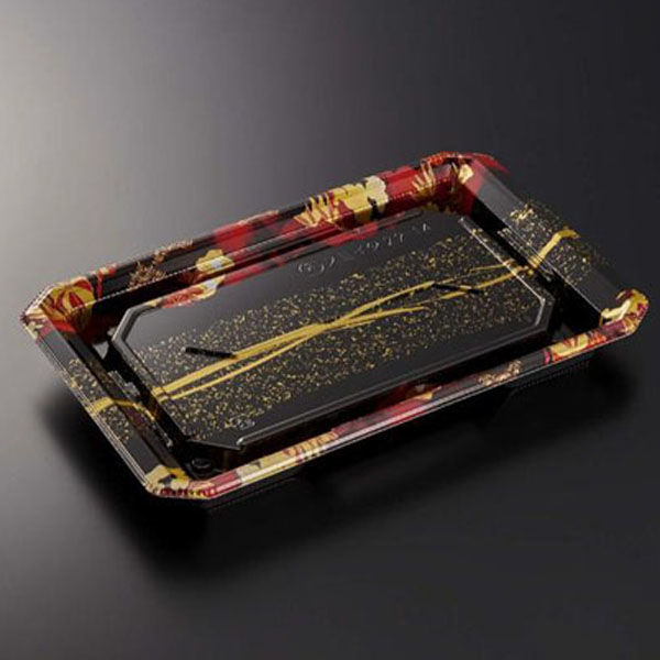 中央化学 寿司容器 HS澄板22-14 一陣R-BK 身 00114759 1袋(50個)（直送品）