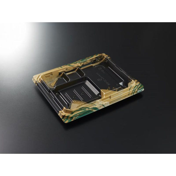 中央化学 弁当容器 CT宝台膳 23-19E 風葉BK 身 00772331 1ケース(600個(50個×12))（直送品）