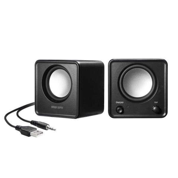 サンワサプライ  コンパクトPCスピーカー（USB電源） MM-SPL23UBK（直送品）