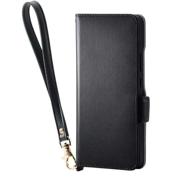 O251 ケース レザー 手帳型 マグネット ハンドストラップ付 ブラック PM-O251PLFY4BK エレコム 1個（直送品）
