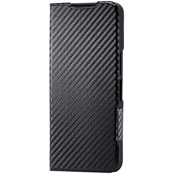 AQUOS wish5 (SH-52F) ケース レザー 手帳型 カーボンブラック PM-S251PLFUCB エレコム 1個（直送品）