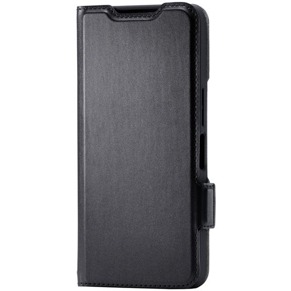 AQUOS wish5 (SH-52F) ケース レザー 手帳型 マグネットブラック PM-S251PLFY3BK エレコム 1個（直送品）